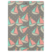 Whimsisches Segelboot Zwischenablage Klemmbrett (Rückseite)