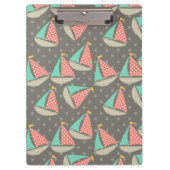 Whimsisches Segelboot Zwischenablage Klemmbrett (Vorderseite)