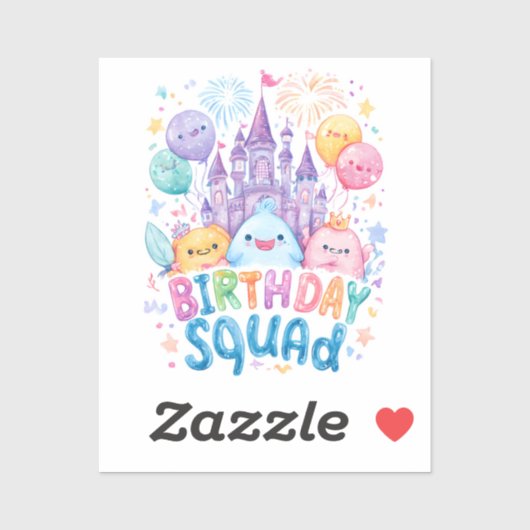 Whimsisches Shirt | Castle & Balloons Graph Aufkleber (Blatt)