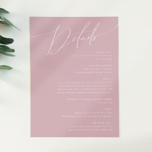 Whimsisches Skript Angaben zur Rose Begleitkarte