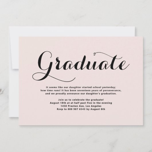 Whimsisches Skript | Ankündigung des Abschlusses d (Rückseite)