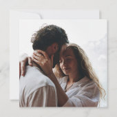 Whimsisches Skript | Black Foto Square Wedding Einladung (Rückseite)