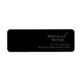 Whimsisches Skript | Black Return Address Label (Vorne)