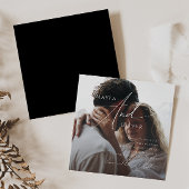 Whimsisches Skript | Black Square Foto Wedding Einladung