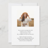 Whimsisches Skript | Chic Two Foto Abschluss Ankündigung (Rückseite)