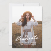 Whimsisches Skript | Chic Two Foto Abschluss Ankündigung (Vorderseite)