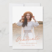 Whimsisches Skript | Chic Two Foto Abschluss Ankündigung (Vorderseite)