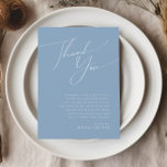 Whimsisches Skript | Dusty Blue 5"x7" Dankeschön C<br><div class="desc">Einführung in unser atemberaubendes whimsical-Skript | staubblaue 5"x7" Dankeschön Karte perfekt für Ihre einfache moderne boho Frühlingsfeier. Unser elegantes Design umfasst eine lebendige, helle, pastellfarbene Farbpalette mit einem Vintagen, schicken Kalligraphieskript. Ob Sie einen minimalistischen oder klassischen Stil bevorzugen, unser einzigartiges, bearbeitbares Produkt bietet Luxus und Eleganz, perfekt um eine stilvolle...</div>