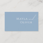 Whimsisches Skript | Dusty Blue Flat Wedding Platzkarte (Rückseite)