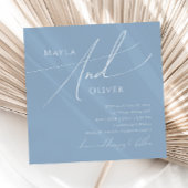 Whimsisches Skript | Dusty Blue Square Wedding Einladung