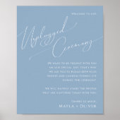 Whimsisches Skript | Dusty Blue Unplugony Zeremony Poster (Vorne)