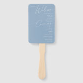 Whimsisches Skript | Dusty Blue Wedding Program Fächer (Vorderseite)