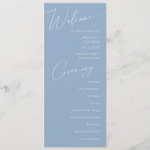 Whimsisches Skript | Dusty Blue Wedding Program Programm (Vorderseite)