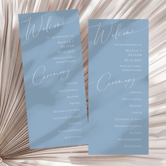Whimsisches Skript | Dusty Blue Wedding Program Programm