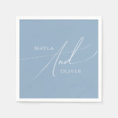 Whimsisches Skript | Dusty Blue Wedding Serviette (Vorderseite)