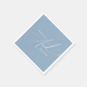 Whimsisches Skript | Dusty Blue Wedding Serviette (Ecke)