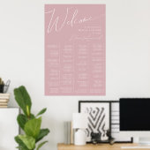 Whimsisches Skript | Dusty Rose Alphabetische Sitz Poster (Heimbüro)