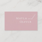 Whimsisches Skript | Dusty Rose Flat Wedding Platzkarte (Rückseite)
