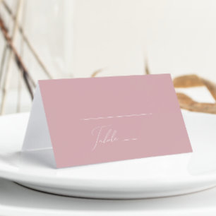 Whimsisches Skript Dusty-Rose geklappt Platzkarte