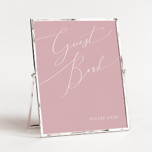 Whimsisches Skript   Dusty Rose Guest Book Sign Poster