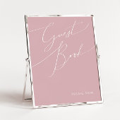 Whimsisches Skript | Dusty Rose Guest Book Sign Poster