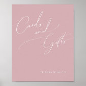 Whimsisches Skript | Dusty-Rose-Karten und Geschen Poster (Vorne)