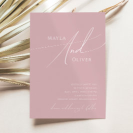 Whimsisches Skript | Dusty Rose Lässig Wedding Einladung
