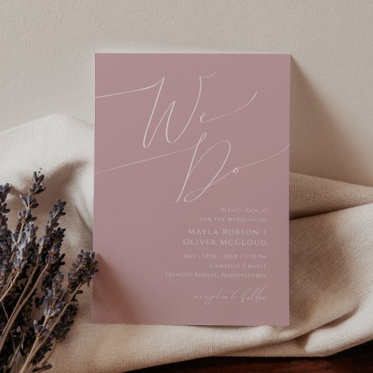 Whimsisches Skript | Dusty Rose machen wir Hochzei Einladung