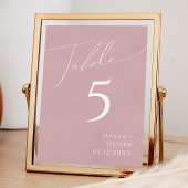 Whimsisches Skript | Dusty Rose Tischnummer