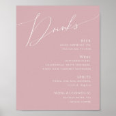 Whimsisches Skript | Dusty Rose Wedding Drinks Men Poster (Vorne)