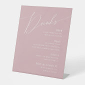 Whimsisches Skript | Dusty Rose Wedding Drinks Men Sockelschild (Vorderseite)