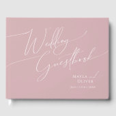 Whimsisches Skript | Dusty Rose Wedding Guestbook Gästebuch (Vorderseite)