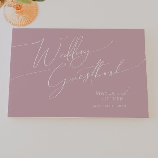 Whimsisches Skript | Dusty Rose Wedding Guestbook Gästebuch