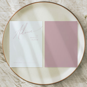 Whimsisches Skript   Dusty Rose Wedding Hinweiskarte
