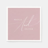 Whimsisches Skript | Dusty Rose Wedding Serviette (Vorderseite)