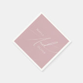 Whimsisches Skript | Dusty Rose Wedding Serviette (Ecke)