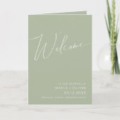 Whimsisches Skript | Gedeckte Hochzeit Programm (Vorderseite)