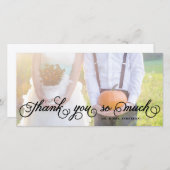 Whimsisches Skript | Hochzeitsdanken - Fotokarte Dankeskarte (Vorne/Hinten)