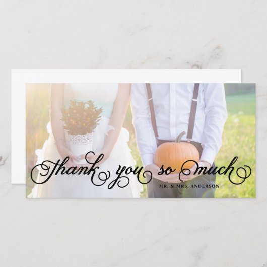 Whimsisches Skript | Hochzeitsdanken - Fotokarte Dankeskarte (Vorne/Hinten)
