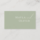 Whimsisches Skript | Hochzeitsfeier mit grünem Fla Platzkarte (Rückseite)