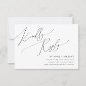 Whimsisches Skript | Horizontale QR-Code RSVP-Kart RSVP Karte (Vorderseite)