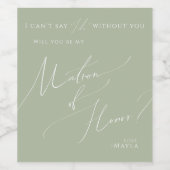 Whimsisches Skript | Laufzeitenreife des Ehrenvors Weinetikett (Einzelnes Label)