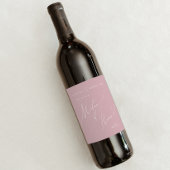 Whimsisches Skript | Rose des Ehrenvorschlags Weinetikett