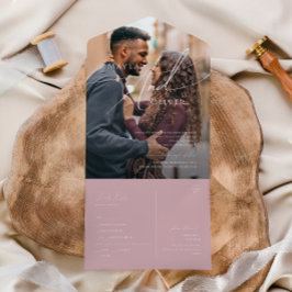 Whimsisches Skript | Rose Lässiges Foto Siegel und All In One Einladung