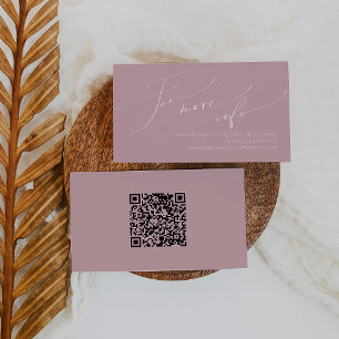 Whimsisches Skript   Rose Wedding QR Code Website Begleitkarte