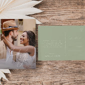 Whimsisches Skript | Sage Foto Wedding Danke Postkarte