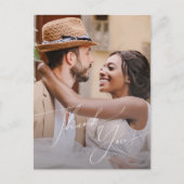 Whimsisches Skript | Sage Foto Wedding Danke Postkarte (Vorderseite)