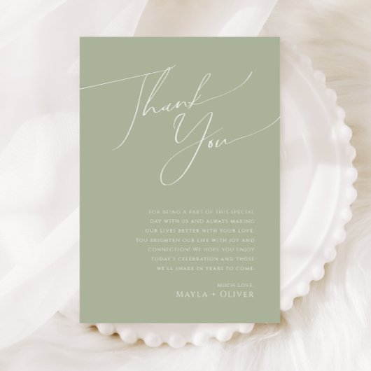 Whimsisches Skript | Sage Green 5"x7" Dankeschön K