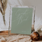 Whimsisches Skript | Sage Green Guest Book Sign Poster