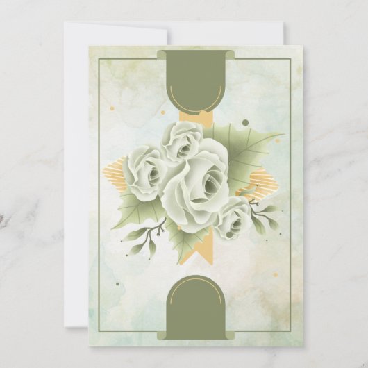 Whimsisches Skript | Sage Green Lässig Wedding Einladung (Rückseite)